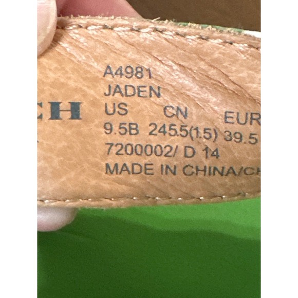 Coach Green Wedge Thong Sandals Polka Dot Accents Comfortable Summer Size 9.5 - Picture 6 of 7